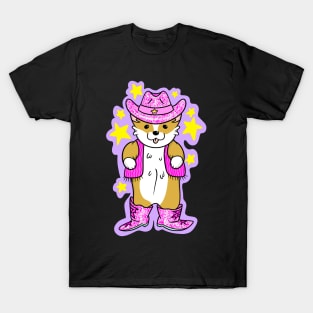 Cute Pink Cowboy Corgi T-Shirt